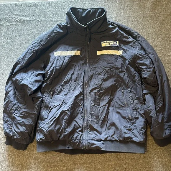 Vintage Continental Airlines Baggage‎ Handler Jacket Men's XL Logo Patch Blue